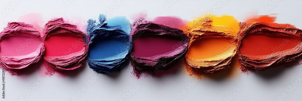 Vibrant strokes of colored shadows create an abstract art display in bright hues Vibrant strokes of colored shadows create an abstract art display in bright hues