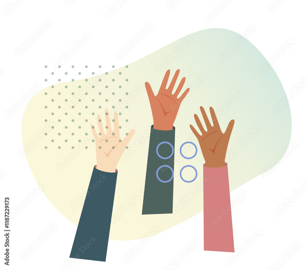 Fototapeta premium Human hand raised - Stock Illustration