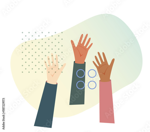 Human hand raised -   Stock Illustration
