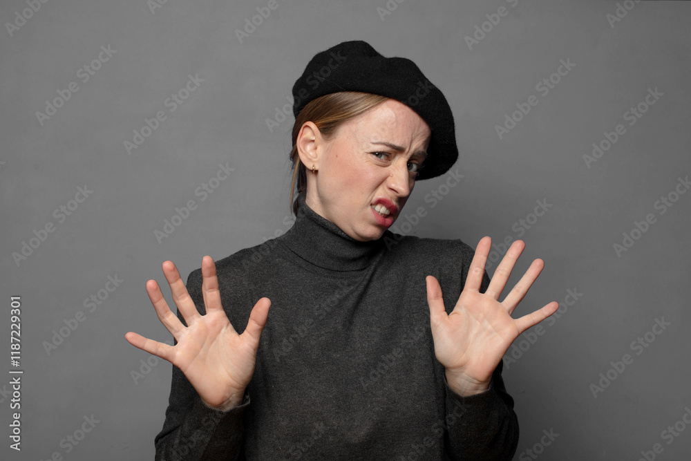 feeling disgusted and irritated, sticking tongue out, disliking something nasty and yucky feeling disgusted and irritated, sticking tongue out, disliking something nasty and yucky