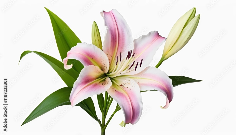 Naklejka premium pink lily isolated on white