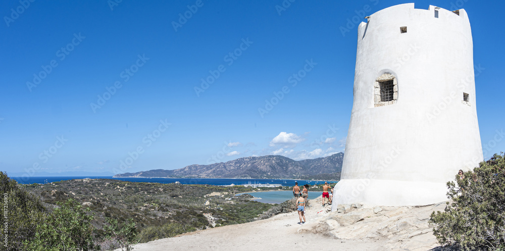 The tower of Porto Giungo in VIllasimius
