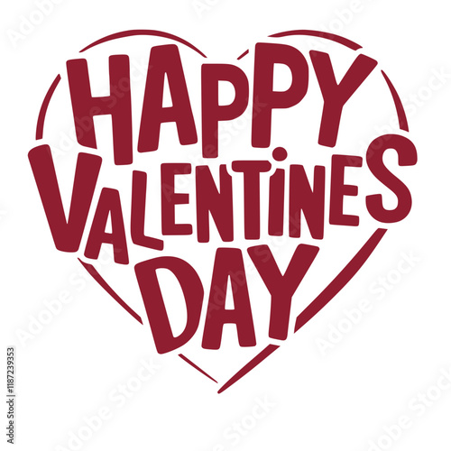 Wallpaper Mural Happy Valentine's Day Red playful font Torontodigital.ca