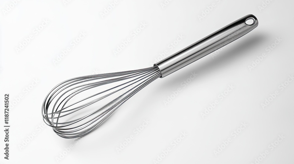 For culinary creations and professional kitchen equipment design in baking and cooking applications, a premium stainless steel whisk is isolated on a transparent background. For culinary creations and professional kitchen equipment design in baking and cooking applications, a premium stainless steel whisk is isolated on a transparent background.