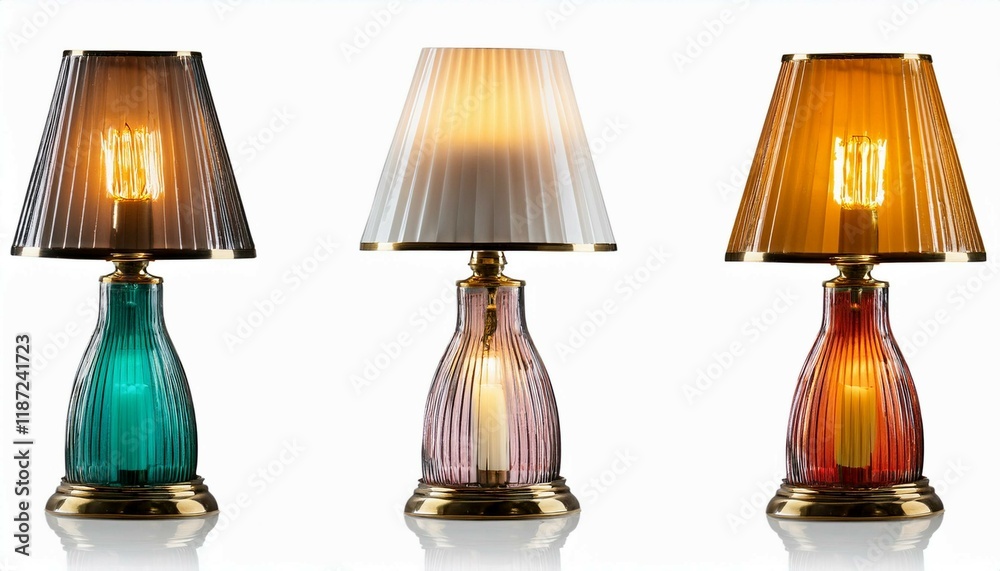 set of lamps on a white background set of lamps on a white background