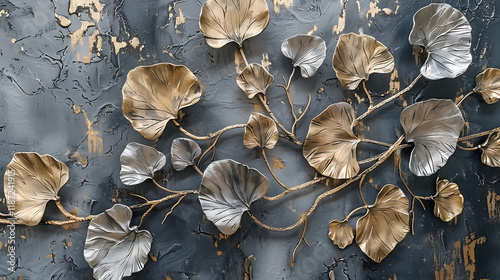 opulent leaves and a contemporary canvas wall frame