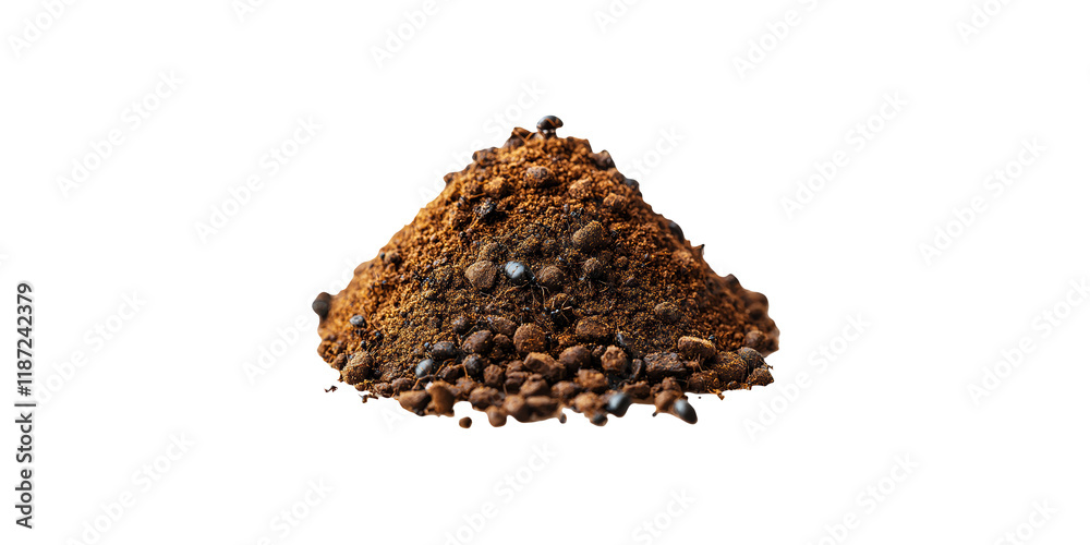 Ant hill with crawling ants isolated on transparent background Ant hill with crawling ants isolated on transparent background