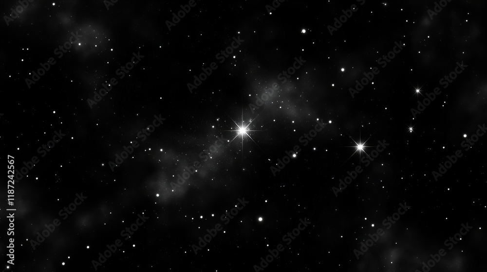 Fototapeta premium Vast, dark space filled with countless stars, showcasing a mesmerizing cosmic scene.