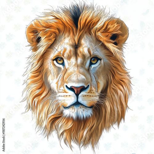 A vector art of a Confident Lion