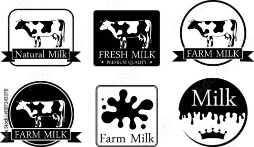 Milk logo. Isolated milk on white background