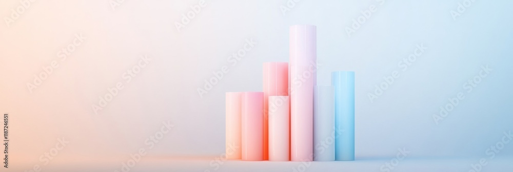 Obraz premium Pastel Gradient Financial Charts in Minimalist Surreal Style