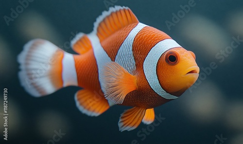 Clownfish in aquarium, profile view photo