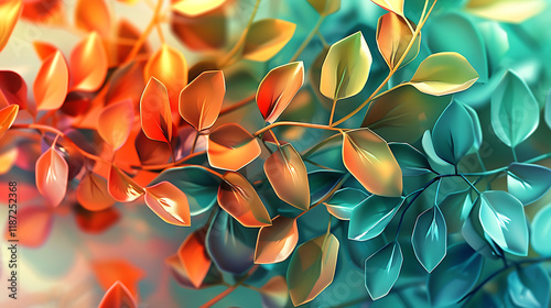 opulent leaves and a contemporary canvas wall frame
