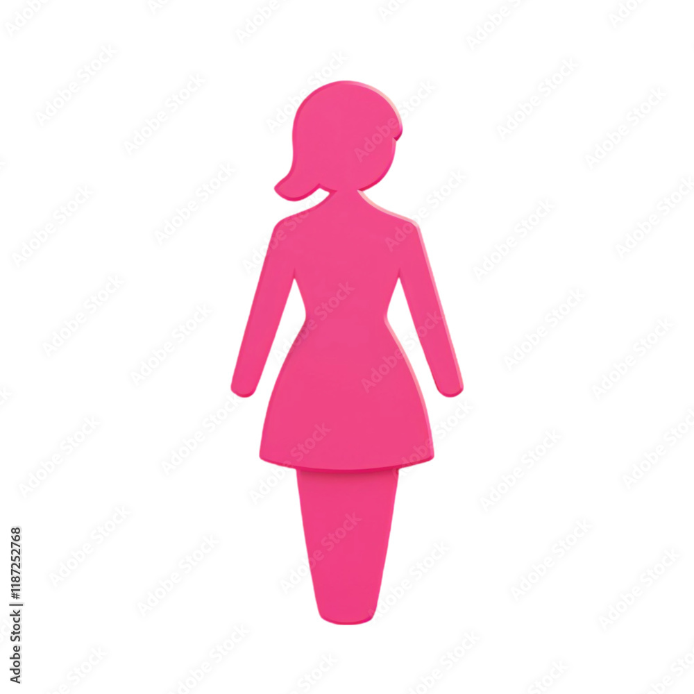 Pink Woman Icon Isolated on Transparent Background Pink Woman Icon Isolated on Transparent Background