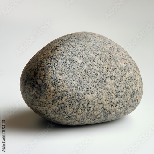 Smooth gray stone on white background. photo