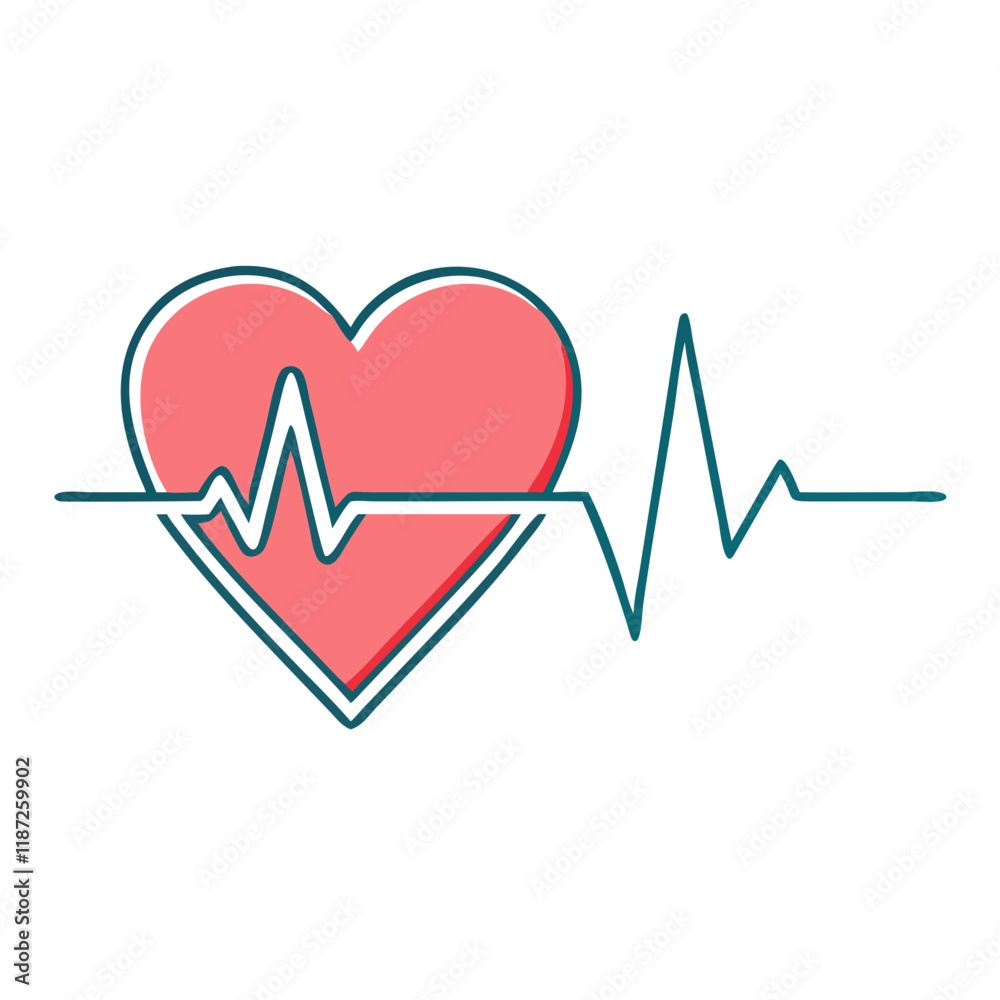 heartbeat line with heart icon, heartbeat line with heart vector. heartbeat line with heart icon, heartbeat line with heart vector.