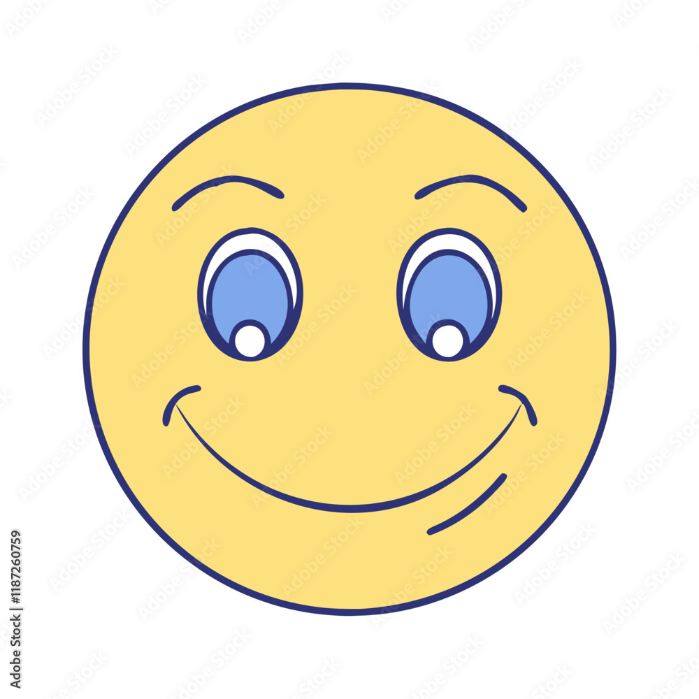 Fototapeta premium smiling face vector icon, smiling face vector illustration - simple illustration of smiling face, perfect for logos,and smiling face -themed designs.