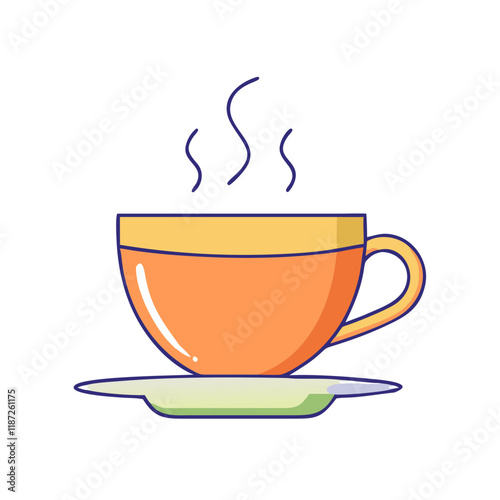 warm cup of tea vector icon, warm cup of tea vector illustration - simple illustration of warm cup of tea, perfect for logos,and warm cup of tea -themed designs.