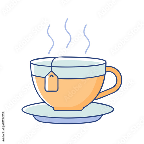 warm cup of tea vector icon, warm cup of tea vector illustration - simple illustration of warm cup of tea, perfect for logos,and warm cup of tea -themed designs.