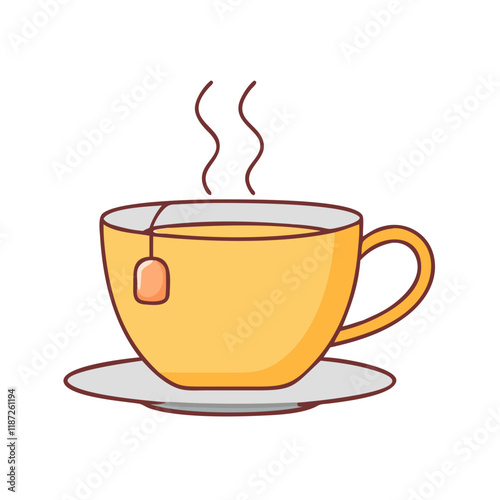 warm cup of tea vector icon, warm cup of tea vector illustration - simple illustration of warm cup of tea, perfect for logos,and warm cup of tea -themed designs.