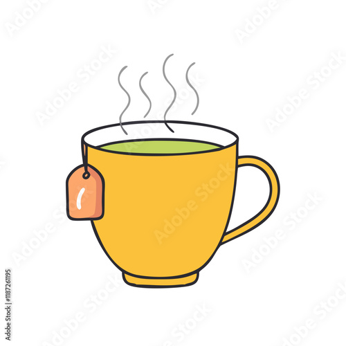 warm cup of tea vector icon, warm cup of tea vector illustration - simple illustration of warm cup of tea, perfect for logos,and warm cup of tea -themed designs.