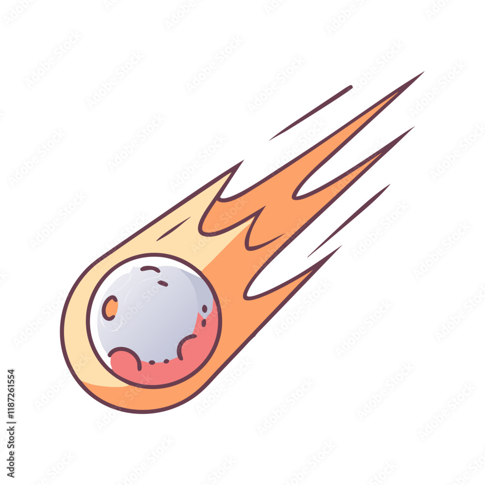 Obraz premium comet vector icon, comet vector illustration - simple illustration of comet, perfect for logos,and comet -themed designs.