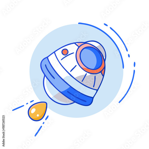 capsule re entry vector icon, capsule re entry vector illustration - simple illustration of capsule re entry, perfect for logos,and capsule re entry -themed designs.