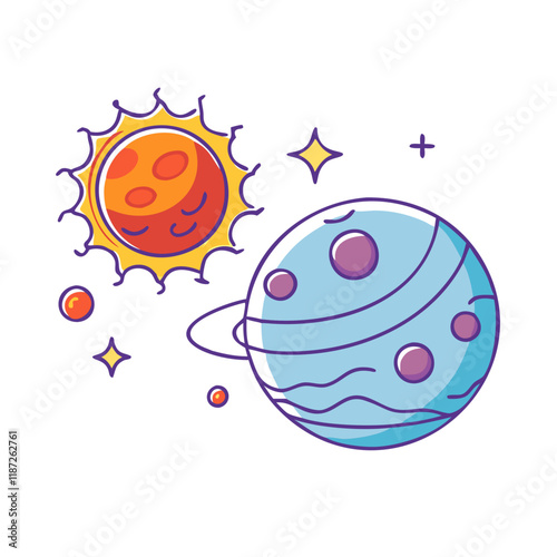 exoplanet with atmosphere icon, exoplanet with atmosphere vector.