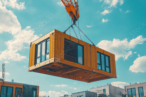Modular Home, modular home crane,  Prefabricated house building