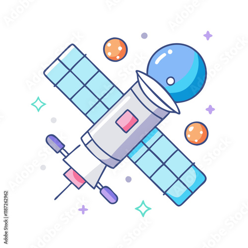 hubble space telescope vector icon, hubble space telescope vector illustration - simple illustration of hubble space telescope, perfect for logos,and hubble space telescope -themed designs.