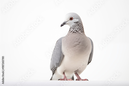 Wallpaper Mural white dove symbolizing peace and harmony on a white background. Ideal for designs promoting unity, love, hope, and global peace initiatives. Perfect for use in posters, banners, websites. Torontodigital.ca