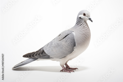 Wallpaper Mural white dove symbolizing peace and harmony on a white background. Ideal for designs promoting unity, love, hope, and global peace initiatives. Perfect for use in posters, banners, websites. Torontodigital.ca