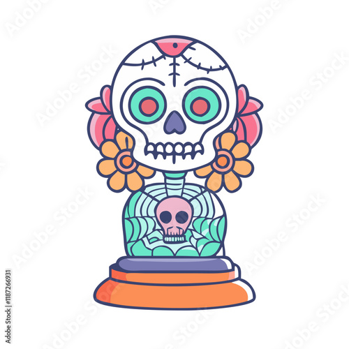 day of the dead figurine vector icon, day of the dead figurine vector illustration-simple illustration of day of the dead figurine, perfect for logos,and day of the dead figurine-themed designs.