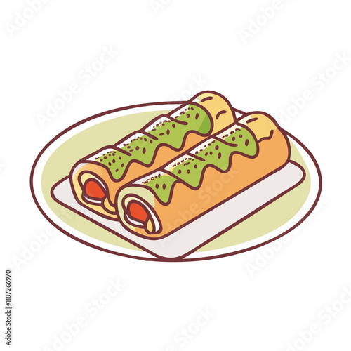 enchiladas vector icon, enchiladas vector illustration-simple illustration of enchiladas, perfect for logos,and enchiladas-themed designs.