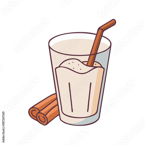 glass of horchata vector icon, glass of horchata vector illustration-simple illustration of glass of horchata, perfect for logos,and glass of horchata-themed designs.