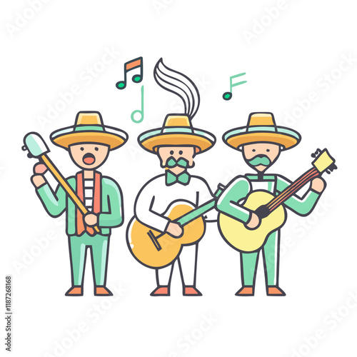mariachi band vector icon, mariachi band vector illustration-simple illustration of mariachi band, perfect for logos,and mariachi band-themed designs.