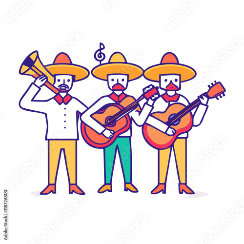 mariachi band vector icon, mariachi band vector illustration-simple illustration of mariachi band, perfect for logos,and mariachi band-themed designs.