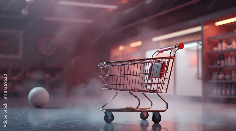 custom made wallpaper toronto digital3d realistic shopping cart.