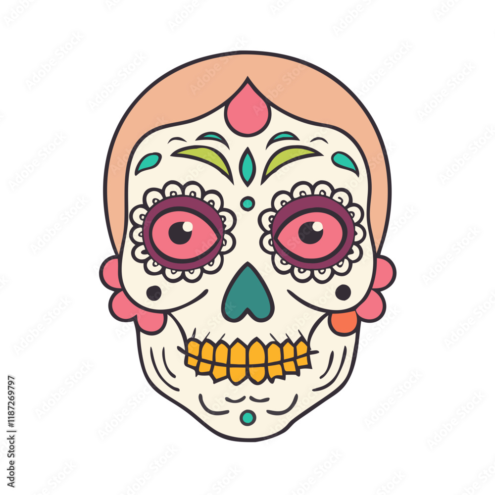 sugar skull makeup vector icon, sugar skull makeup vector illustration-simple illustration of sugar skull makeup, perfect for logos,and sugar skull makeup-themed designs. sugar skull makeup vector icon, sugar skull makeup vector illustration-simple illustration of sugar skull makeup, perfect for logos,and sugar skull makeup-themed designs.