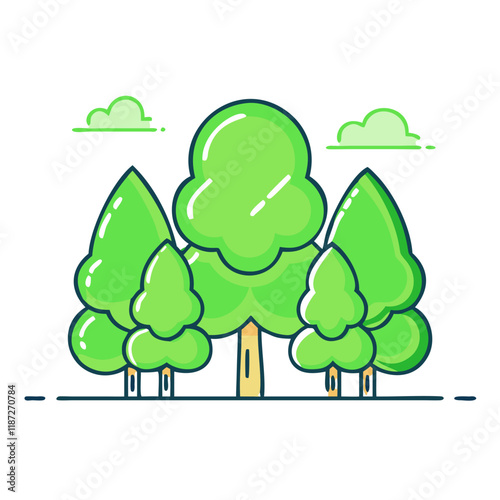 green forest vector icon, green forest vector illustration-simple illustration of green forest, perfect for logos,and green forest - themed designs. photo