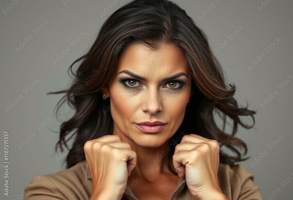 Fototapeta premium Strong and confident woman with determined expression