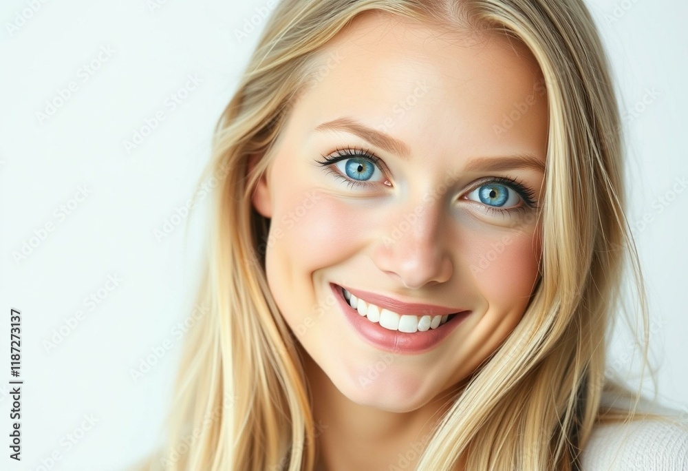 Nordic blonde woman with happy expression Nordic blonde woman with happy expression