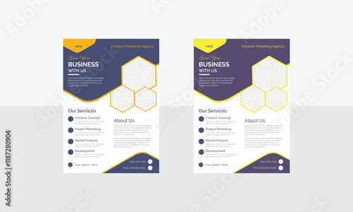Simple Minimalistic Creative Unique Business  Flyer Template Design