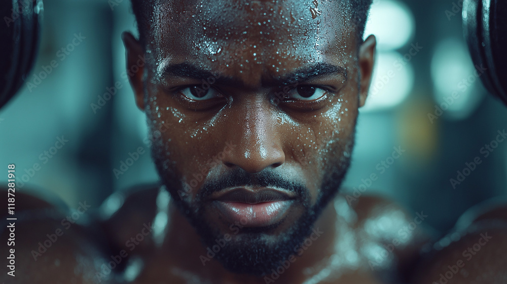 Athlete in the gym while lifting weights, muscle focus and expression of concentration, sweat and reflection, high realism
Athlete in the gym while lifting weights, muscle focus and expression of concentration, sweat and reflection, high realism