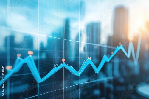 Financial chart showing positive growth in business market