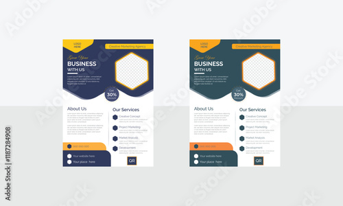 Simple Minimalistic Creative Unique Business  Flyer Template Design