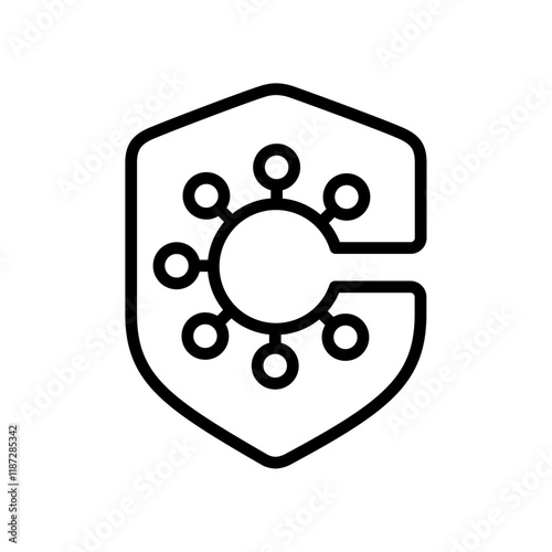 Bacteria protection icon flat editable icon mark