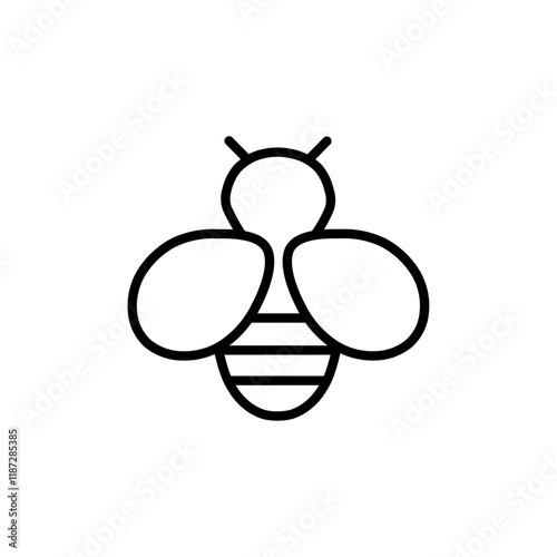 Bee icon flat editable icon mark