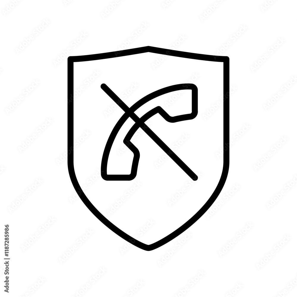 Call blackist icon flat editable icon mark Call blackist icon flat editable icon mark