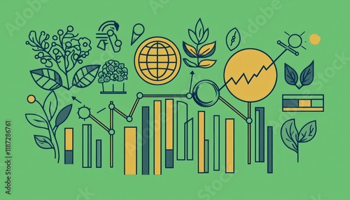 Bioeconomics icon with an outline biology and economics principles